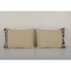 Set of Two Floral Design Turkish Anatolian Kilim Pillow | Sham in Linens & Bedding by Vintage Pillows Store. Item composed of cotton and fiber