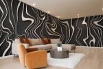 Charcoal Waves — Abstract Luxury Wallpaper Mural | Wall Treatments by ELLE WALLS