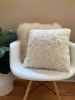 20” x 20” Ivory Shearling Sheepskin Pillow | Pillows by East Perry. Item composed of cotton