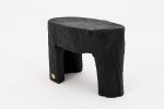 Rustic Sculptural Side Table, Burnt Black Wood, Carved, Unique, Logniture | Tables by Logniture