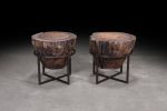 Fir Crosscut End Table Set | Tables by Urban Lumber Co.. Item made of wood with steel