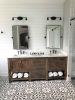 Model #1076 - Custom Double Sink Vanity | Countertop in Furniture by Limitless Woodworking. Item composed of maple wood in mid century modern or contemporary style