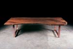 Live Edge Slab Walnut Dining Table | Tables by Urban Lumber Co.. Item composed of birch wood & steel