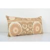 Faded Brown Vintage Suzani Lumbar Pillow Fashioned from a Mi | Cushion in Pillows by Vintage Pillows Store