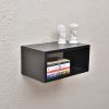 Black Floating Nightstand, Wood Bedside Tables | Storage by Picwoodwork. Item composed of wood