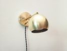 1-Arm, Plug In Adjustable, Gold LED Sconce, Mid Century | Sconces by Retro Steam Works. Item composed of metal in industrial style