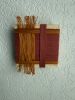 Mini Woven Tile - String Theory-  Rust and Rose #2 | Wall Sculpture in Wall Hangings by Mpwovenn Fiber Art by Mindy Pantuso