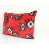 16" x 24" Ikat Eye Red Pillow Pillow Cover - Silk Ethnic | Sham in Linens & Bedding by Vintage Pillows Store. Item made of cotton