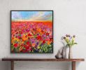 Poppy Field | Oil And Acrylic Painting in Paintings by Checa Art. Item made of canvas with synthetic