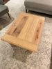 Reclaimed Oak Coffee Table | Tables by Good Wood Brothers. Item made of oak wood works with minimalism & contemporary style