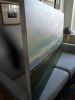 Taking Shape - abstracted landscape with green field | Oil And Acrylic Painting in Paintings by Caroline Adams. Item composed of canvas