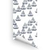 Sloop Dreams Wallcovering: 24in wide x 10ft long | Wallpaper in Wall Treatments by Robin Ann Meyer. Item composed of paper in contemporary or modern style