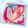Acrylic Block Heart Painting: Loud Love (No. 2 of 10) | Mixed Media in Paintings by carrie song