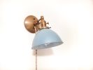 Adjustable Bedside Reading Wall Light, Antique Brass & Matte | Sconces by Retro Steam Works. Item made of fabric with brass works with mid century modern style