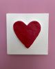 Red Heart 4" x 4" | Mixed Media in Paintings by Emeline Tate. Item composed of canvas and synthetic