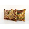 Set of Two Bohemian Lumbar Velvet Cushion Cover, Pair Yellow | Sham in Linens & Bedding by Vintage Pillows Store. Item composed of cotton