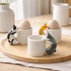 Cat Egg Cup (set of 3) – A Playful Ceramic Breakfast Object | 4am Product Design | Dinnerware by 4AM Product Design