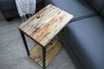 Floor shelf C-table Spalted Maple | End Table in Tables by Hazel Oak Farms. Item made of oak wood & metal