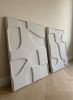 Diptych Wall Art Set (2 pieces) - Modern Textured Plaster Sculptures - Off White Decor - Housewarming Gift - Japandi Style Design | Wall Sculpture in Wall Hangings by Vaiva Art Atelier