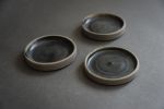 SET of 2 saucer/small plate/little dish, rustic grey matte | Tableware by Laima Ceramics. Item composed of stoneware in minimalism or rustic style