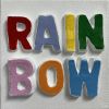 Rainbow Color 4" x 4" | Mixed Media in Paintings by Emeline Tate. Item made of canvas with synthetic