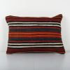 Handmade Organic Striped Lumbar Pillow Cover, Ethnic Chair D | Cushion in Pillows by Vintage Pillows Store