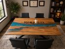 Live Edge Wood Table with Business Logo | Conference Table in Tables by Pelican State Woodworks