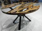 Custom Order Diameter, Round Olive Wood, Clear Epoxy Dining | Dining Table in Tables by LuxuryEpoxyFurniture. Item composed of wood and synthetic