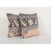 Pair Vintage Ecru Turkish Rug Pillow | Sham in Linens & Bedding by Vintage Pillows Store. Item composed of cotton and fiber