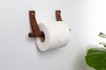 Toilet Paper Holder Kit [Flag End] | Strap in Storage by Keyaiira | leather + fiber | Artist Studio in Santa Rosa. Item made of leather