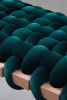 Petrol Velvet Woven Stool | Chairs by Knots Studio