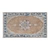 Vintage Tan Wool Anatolian Karapinar Rug 4'9" X 7'11" | Area Rug in Rugs by Vintage Pillows Store