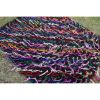 Vintage Colorful Wool Turkish Shaggy Tulu Rug 4'7" X 5'5" | Area Rug in Rugs by Vintage Pillows Store. Item composed of cotton