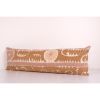 Lumbar Pastel Long Pillow from Vintage Suzani Textile - Coff | Cushion in Pillows by Vintage Pillows Store