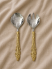 Glyph Serving Spoon and Fork Set | Serving Utensil in Utensils by Raíz Studio