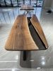 Black Transparent Epoxy Resin Table, Epoxy Dining Table | Tables by Tinella Collection. Item made of oak wood with steel works with contemporary & art deco style