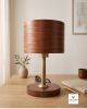 Handmade Wooden Table Lamp, Mahogany Marquetry Lamp, Scandinavian Home Decor Gifts, Luxury Housewarming Gift | Lamps by Vesta Corte