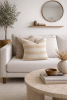 Wychmere Pillow Cover — Textured Neutral Cotton in Soft Beig | Pillows by Busa Designs