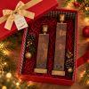 Walnut Wooden Candle Holders Set – Herringbone Marquetry, Gift Box | Serving Tray in Serveware by Vesta Corte