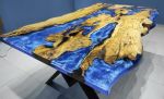 Custom Order Olive tree Sea Design Blue Epoxy Coffee Table | Dining Table in Tables by LuxuryEpoxyFurniture. Item composed of wood and synthetic