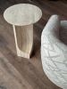 Handmade Travertine Side Table: Custom Marble Coffee Table | Tables by AEGEAN MARBLE ARTISAN ATELIER