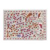 Suzani Bird Pictorial Tribal Tapestry - Animal Uzbek Table C | Tablecloth in Linens & Bedding by Vintage Pillows Store
