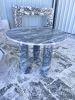 Tiger Skin Grey Marble Dining Table: Custom Order | Tables by AEGEAN MARBLE ARTISAN ATELIER