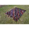 Vintage Colorful Wool Turkish Shaggy Tulu Rug 4'7" X 5'5" | Area Rug in Rugs by Vintage Pillows Store. Item composed of cotton