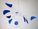 Hanging Mobile Blue Mid Century Modern Serenity Style | Wall Sculpture in Wall Hangings by Skysetter Designs. Item composed of metal compatible with modern style