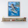 Surfing Kookaburra - Original Painting | Oil And Acrylic Painting in Paintings by Meredith H. Item made of canvas works with contemporary & eclectic & maximalism style