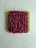 Woven Tile- Fluff- Lime Green and Rose | Wall Sculpture in Wall Hangings by Mpwovenn Fiber Art by Mindy Pantuso