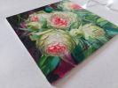 Roses flowers oil painting original 8x8 inch, Canvas board | Oil And Acrylic Painting in Paintings by Natart. Item composed of canvas & synthetic compatible with contemporary style