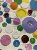 Button Box 10" x 10" | Mixed Media in Paintings by Emeline Tate. Item composed of canvas