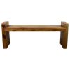 Haussmann® Teak Block Bench 48 x 12 x 19 inch High KD Oak | Benches & Ottomans by Haussmann®